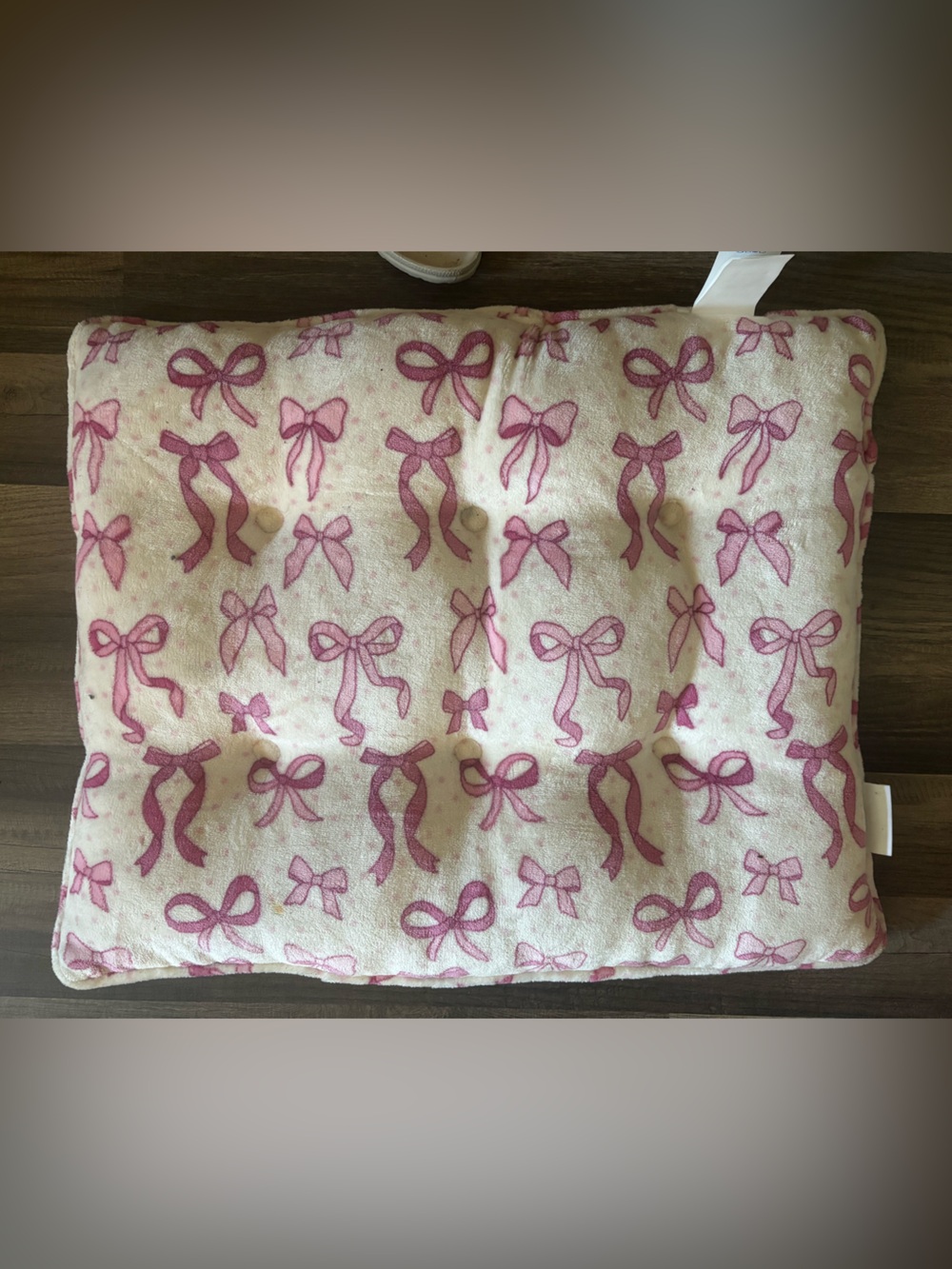 Plush Pink Bow Pattern Pet Bed